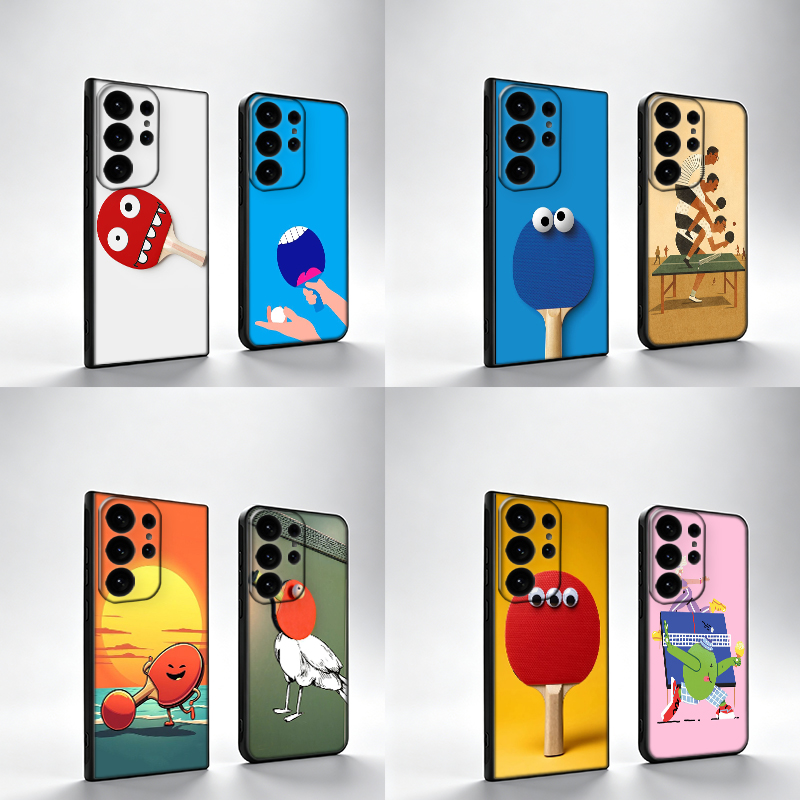 Table Tennis Pc - Nieuwe Tafeltennis Cartoon Telefoonhoesje Voor Samsung