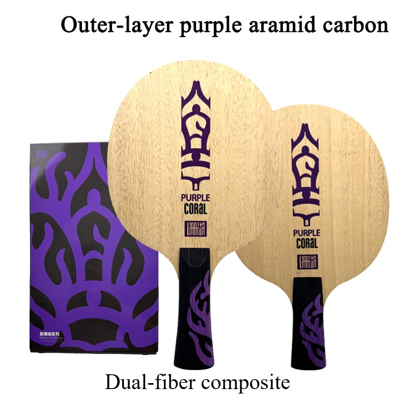 Table Tennis Racket - Meteor Purple Coral Tafeltennisblad Dual-Fiber Composiet