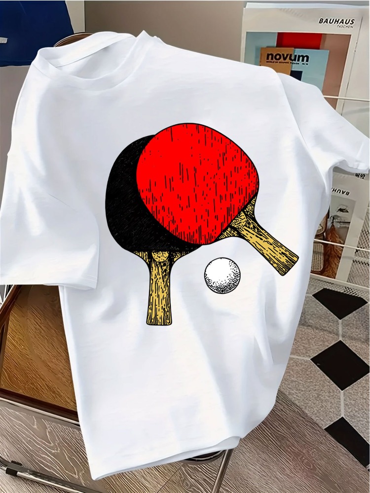 Herenshirt met navy crew neck, - Table Tennis Graphics recensie en prijs